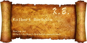 Kolbert Borbála névjegykártya