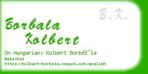 borbala kolbert business card